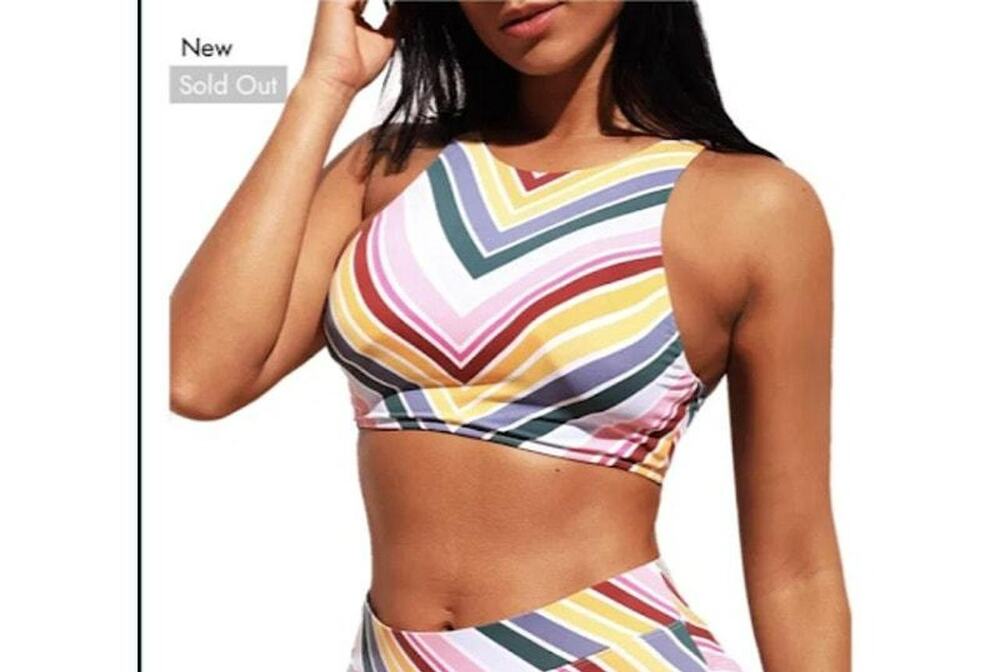 COTTON ON BODY striped Hi-Neck Bikini top Size small vacation CoconutGirl